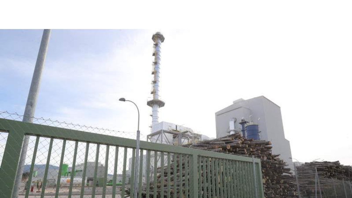 Instalaciones de la planta de Forestalia dedicada a la producción de electricidad con biomasa en el polígono de Cubillos del Sil. L. DE LA MATA