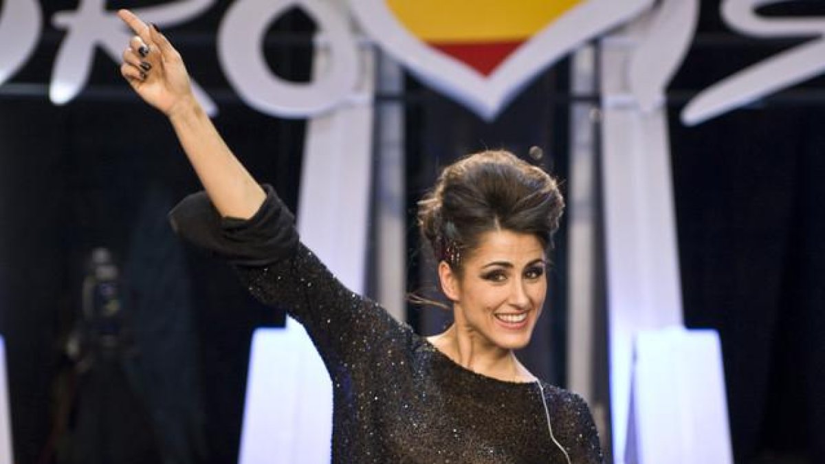 Barei, en la gala en la que salió elegida como representante de TVE en Eurovisión.