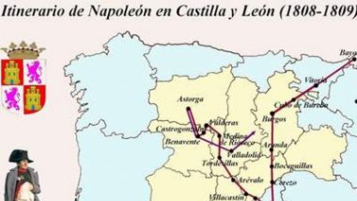 Gráfico del itinerario seguido por Napoleón Bonaparte.