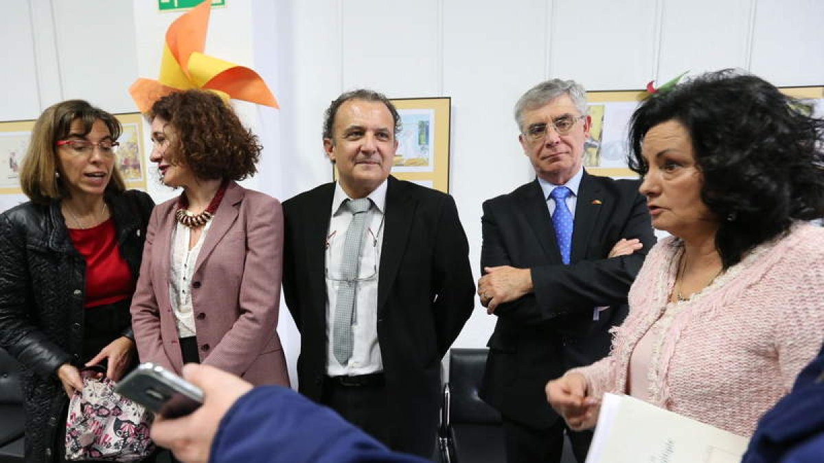 González, Merayo, Pérez, Del Moral y Arroyo, en la jornada. DL