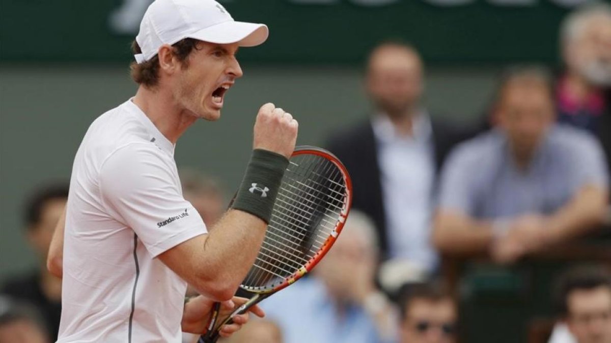 Murray celebra su victoria en Roland Garros