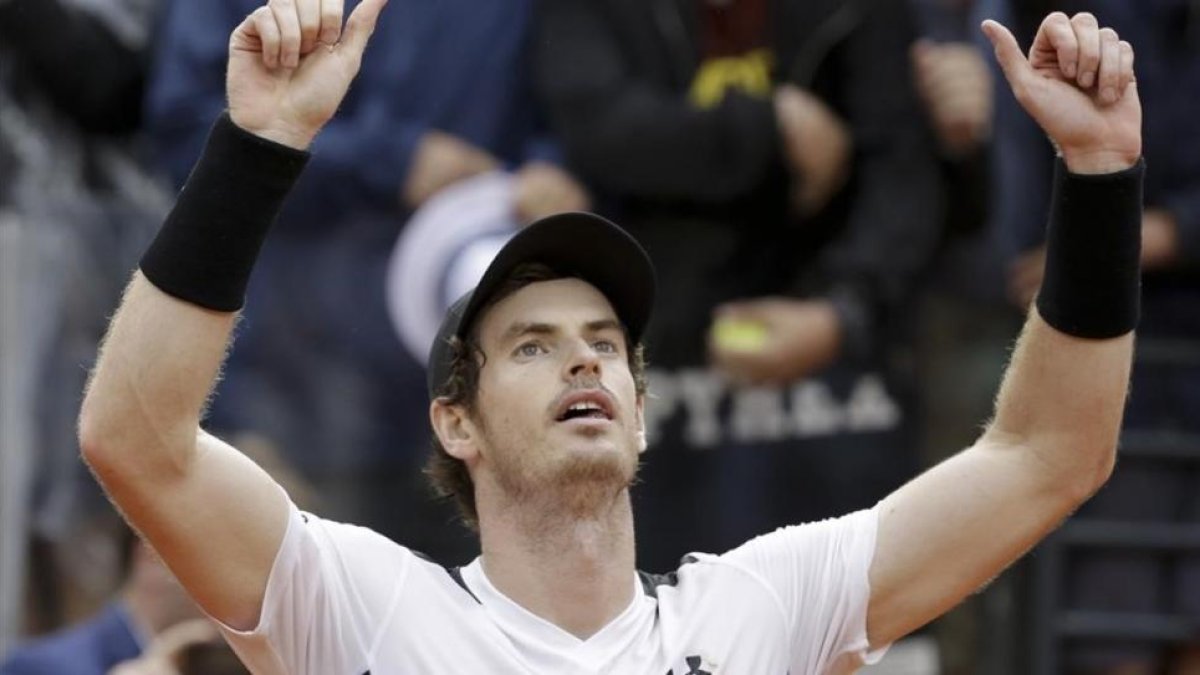 Andy Murray celebra la victoria en Roma.