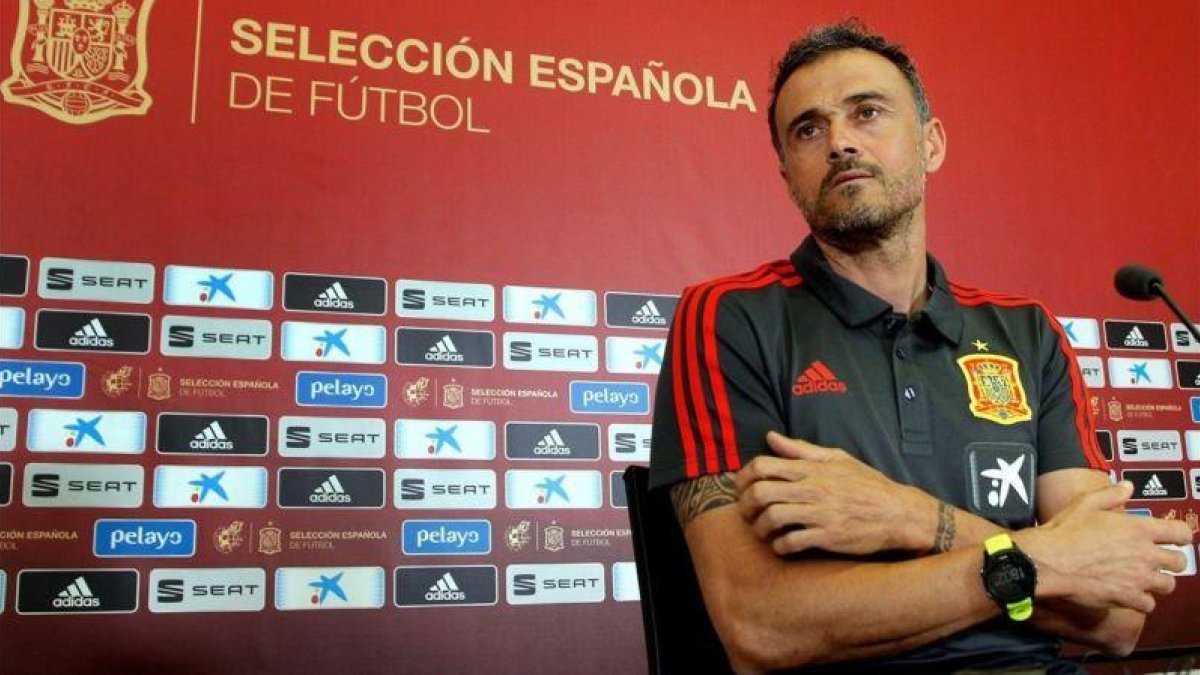 Luis Enrique, en la rueda de prensa de este lunes en Elche.