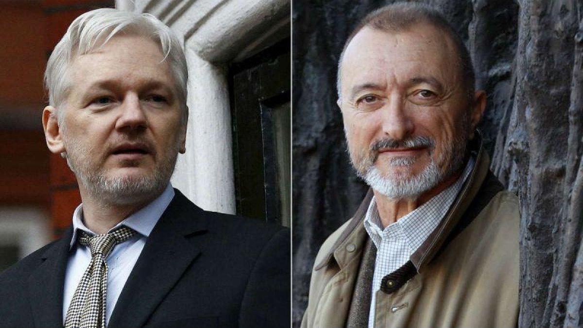 Julian Assange y Arturo Pérez Reverte.