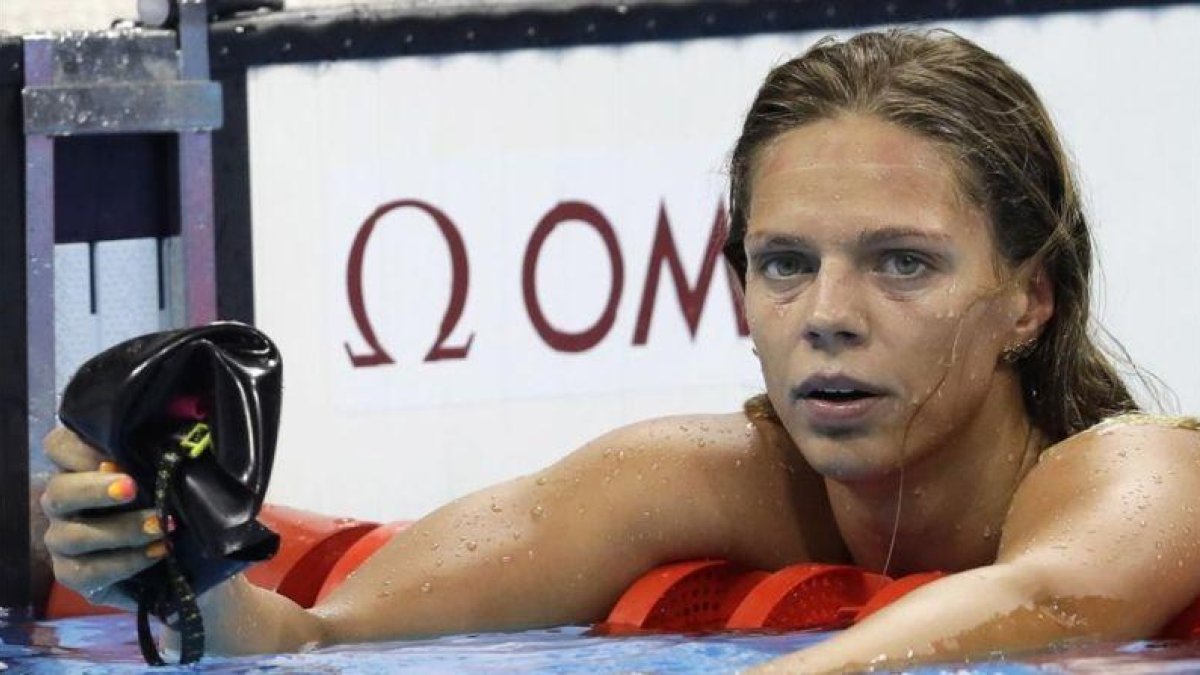 Yuliya Efimova, tras nadar los 100 braza en la piscina de Río.