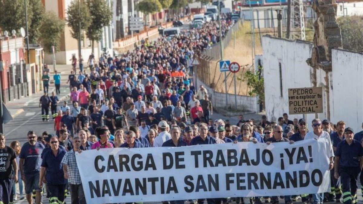 Protesta de los trabajadores de Navantia.