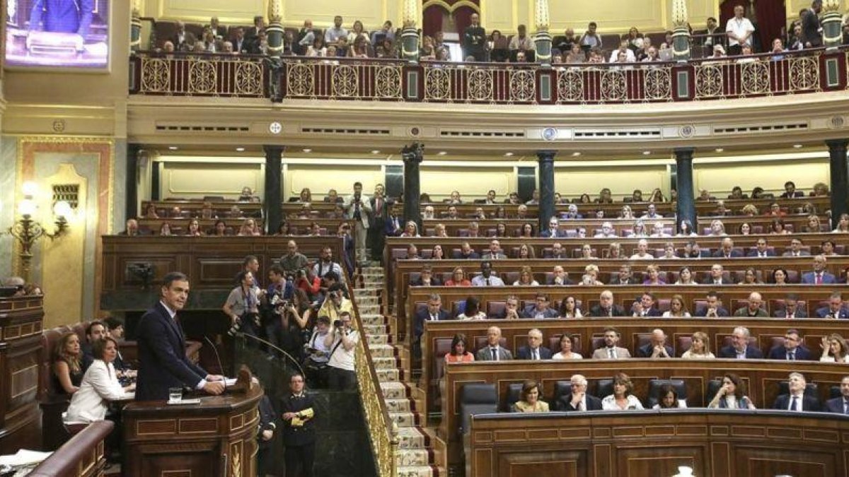 El Congreso de los Diputados, durante el debate de investidura.