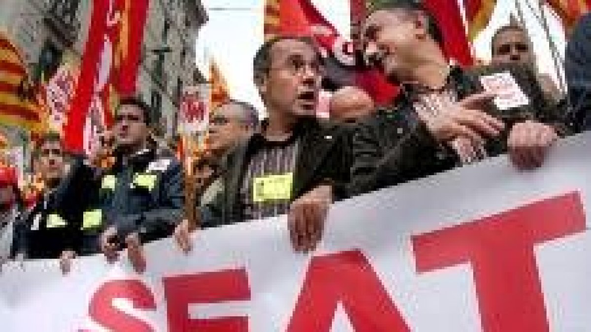 Manifestación de los trabajadores de Seat por Barcelona la pasada semana