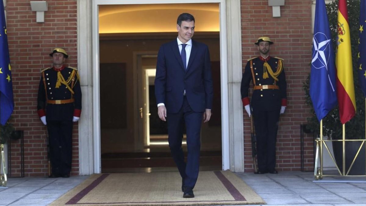 El presidente del Gobierno, Pedro Sánchez, en la Moncloa. /