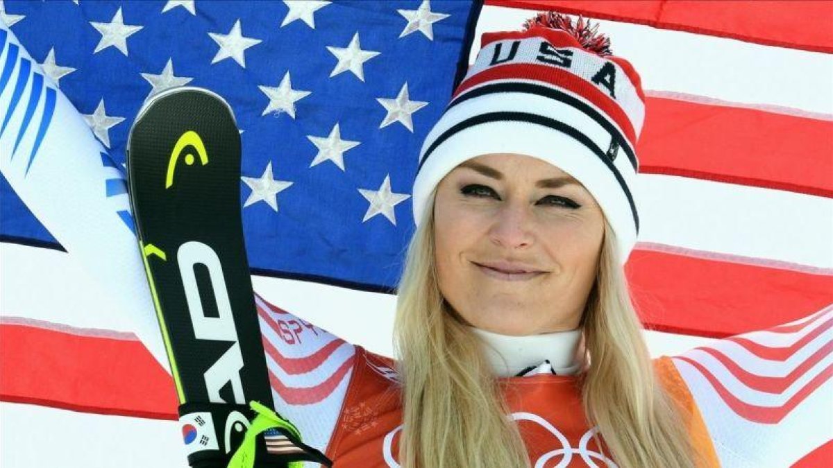 Lindsey Vonn, en los Juegos Olímpicos de Invierno de Pieonchang del 2018.