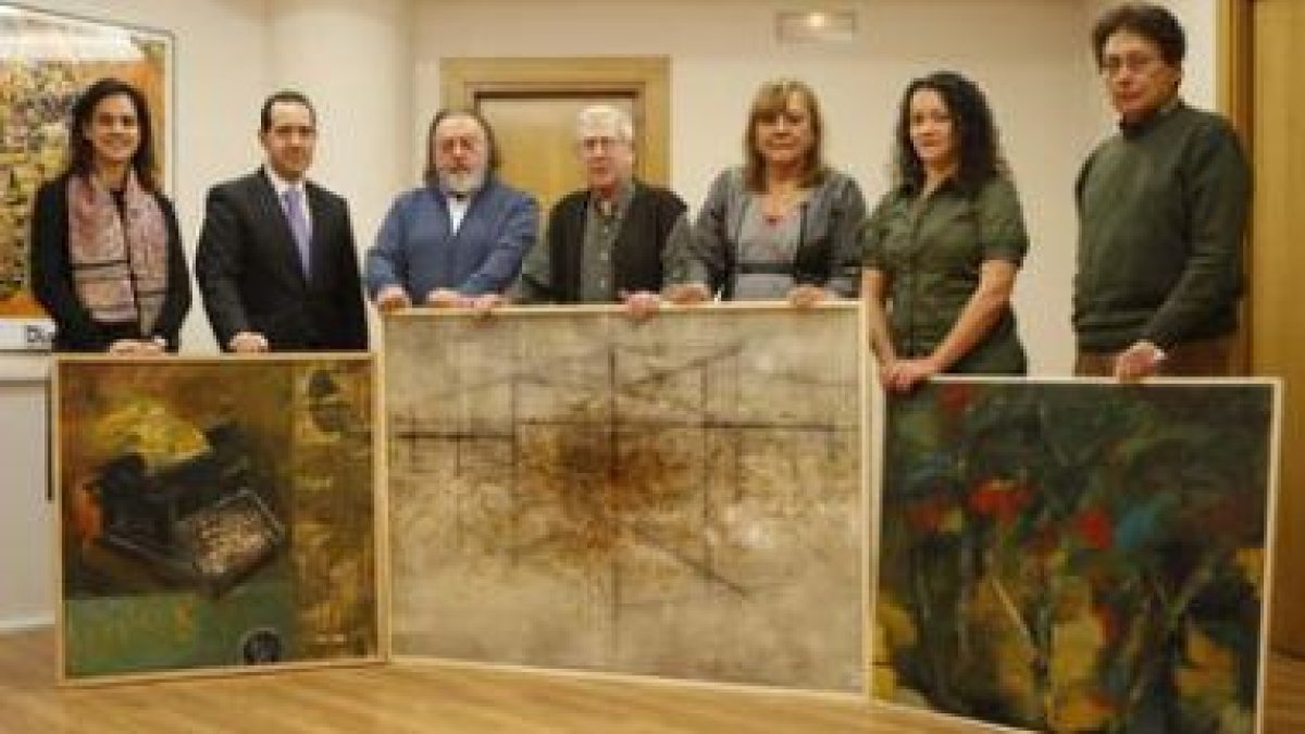 Jurado del premio de pintura: Adriana Ulibarri, Ramón Prieto, Uriarte, Zurdo, Mari Pepa, Montserrat