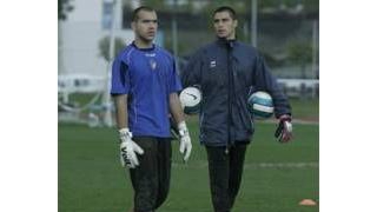 David Sierra junto a Manolo Rubio durante una sesión de entrenamiento