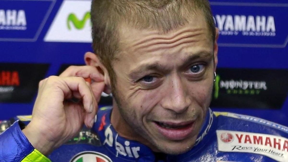 Valentino Rossi, en su box de Motegi (Japón).