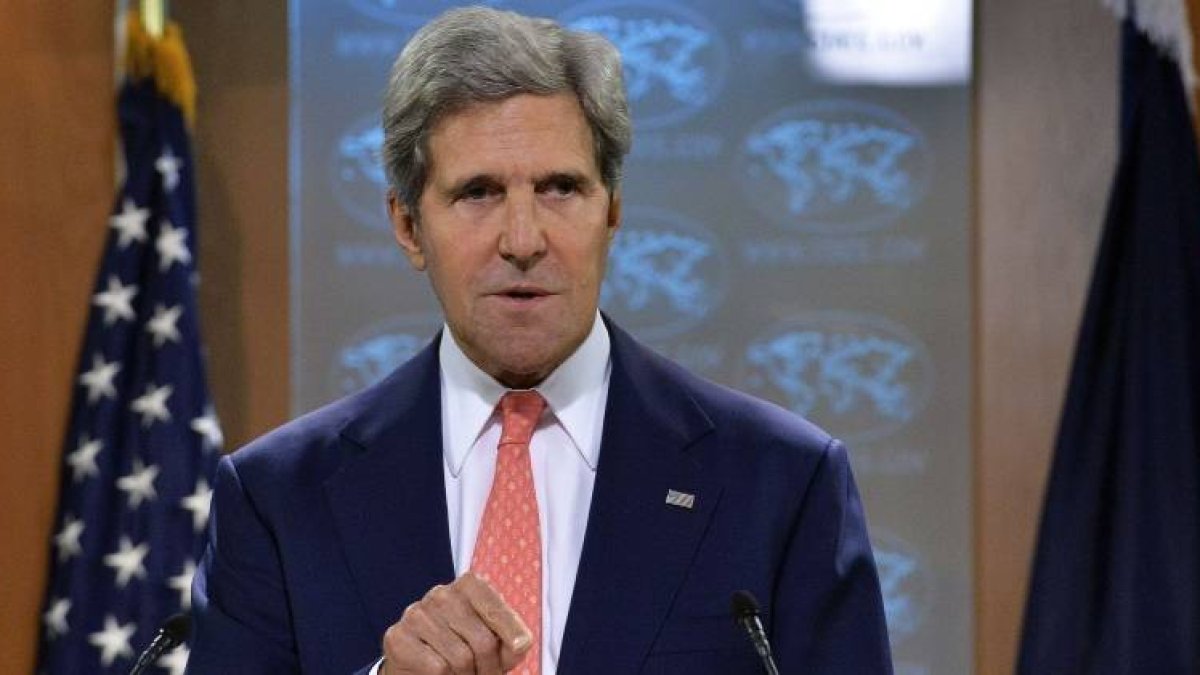 El secretario de Estado John Kerry, en la rueda de prensa no prevista de este lunes.