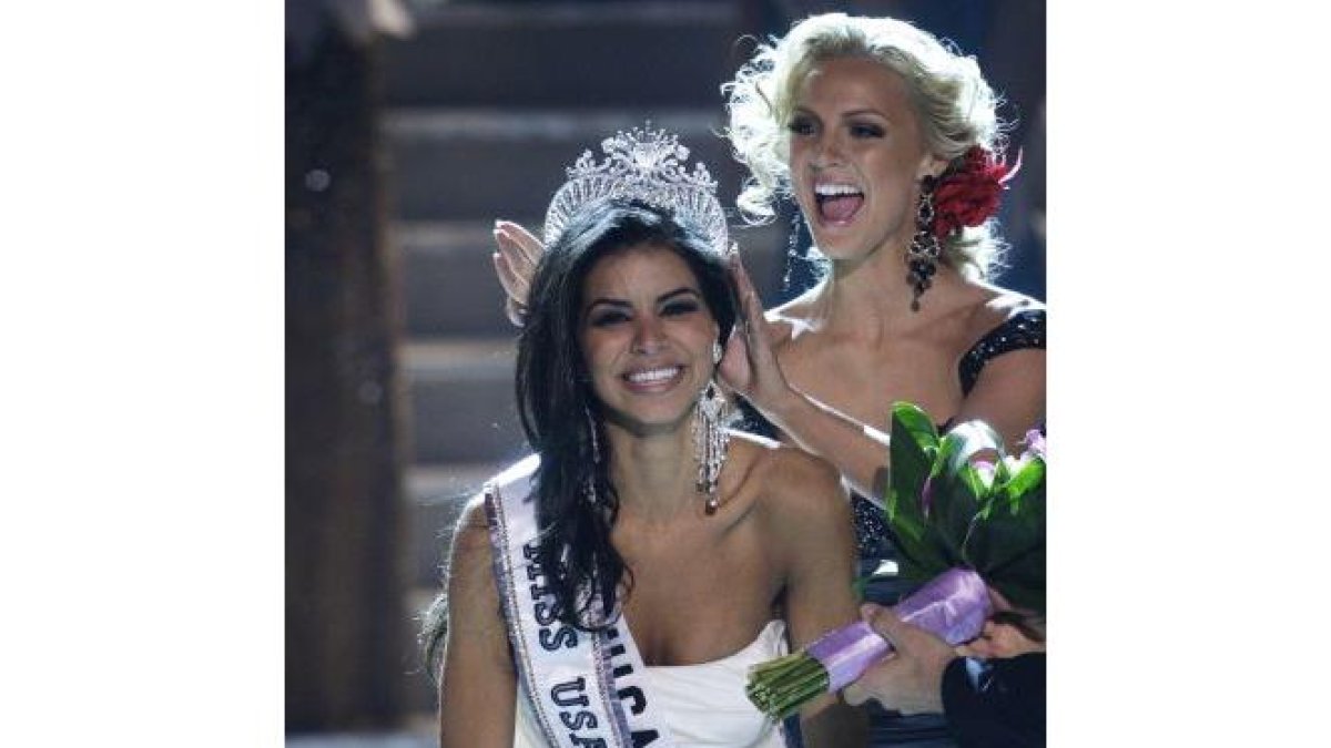Rima Fakih, tras ser coronada nueva Miss Estados Unidos, el domingo, en Las Vegas.