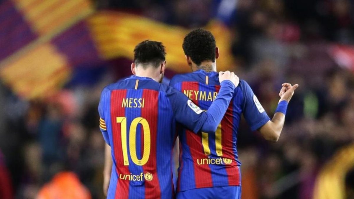 Los azulgranas Messi y Neymar, en el partido de Liga Barça-Sporting, celebrado el pasado miércoles, 1 de marzo.