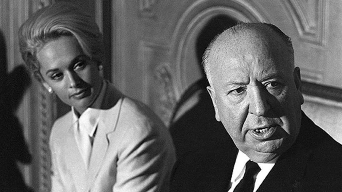 Alfred Hitchcock y Tippi Hedren, en 1963.