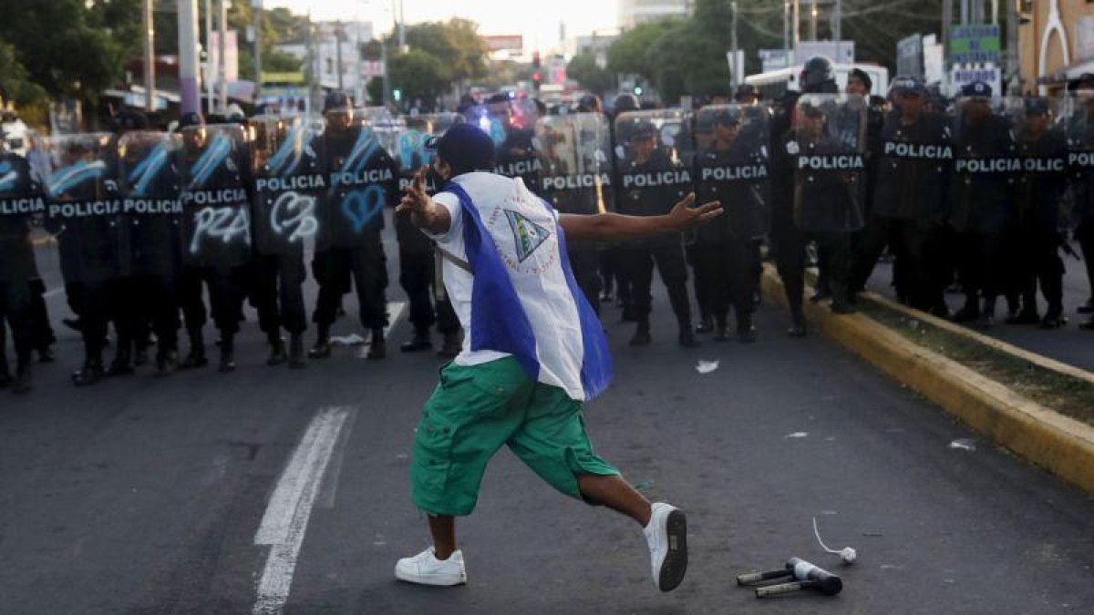 Marcha contra Daniel Ortega en Nicaragua.