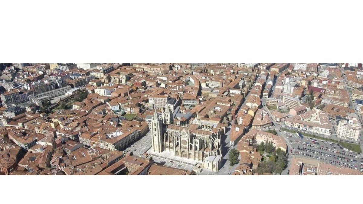 Vista aérea del centro de León