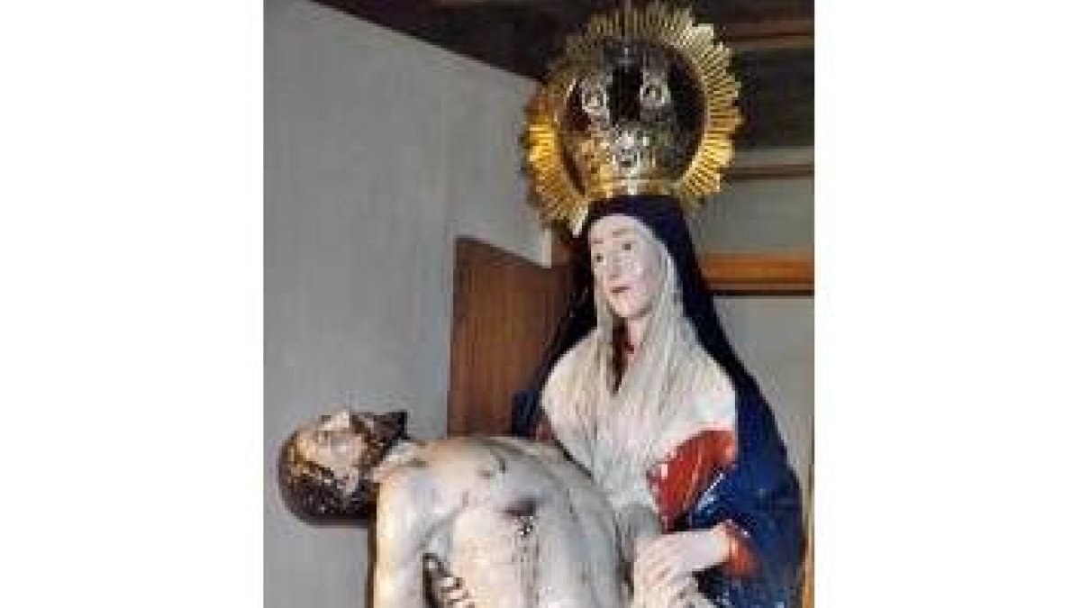 Aspecto de la Virgen de la Piedad de San Isidoro después de haber sido restaurada durante tres meses