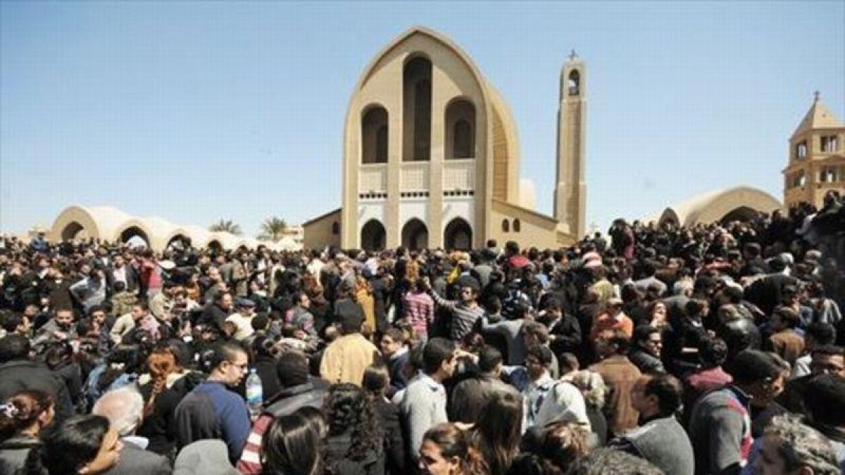 Funeral por el pope de los coptos egipcios, el 18 de marzo del 2012.