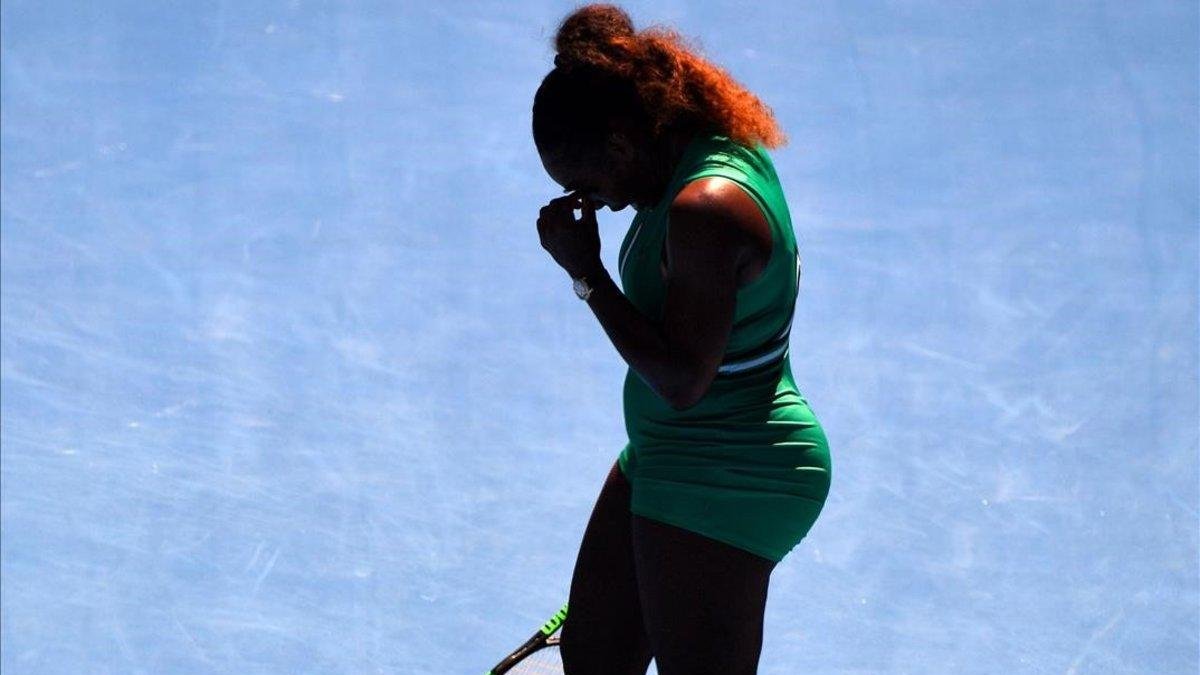 Serena Williams, durante el partido contra Karolina Pliskova.