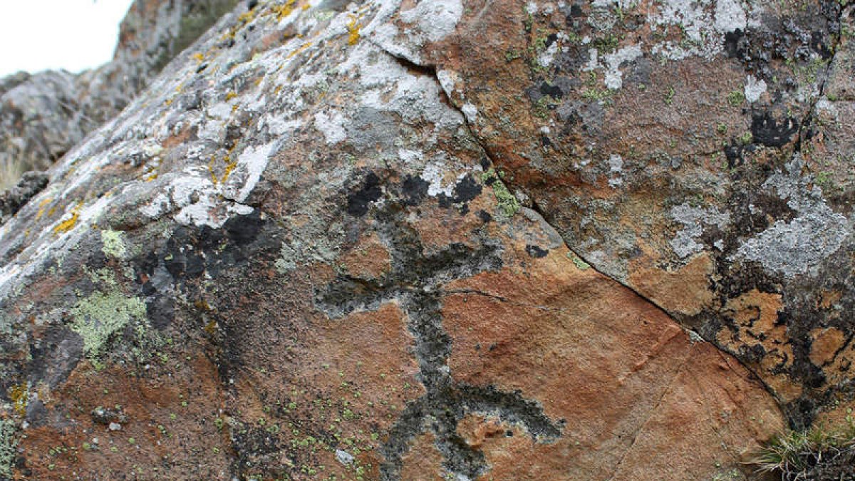 Figura antropomorfa en una piedra de Villasimpliz.