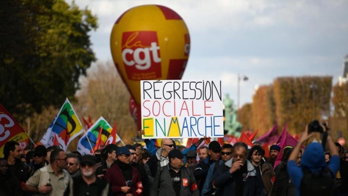 Protesta en el centro de París.