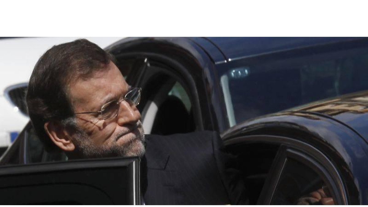 Mariano Rajoy tras su visita al Rey.