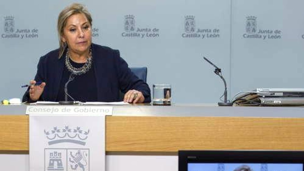 Rosa Valdeón, ayer, en la rueda de prensa posterior al Consejo.