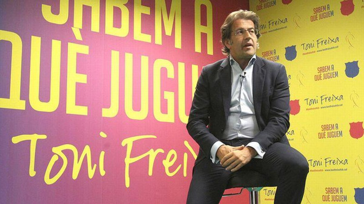 Toni Freixa, durante un acto en la sede de su candiadtura a la presidencia del Barça.