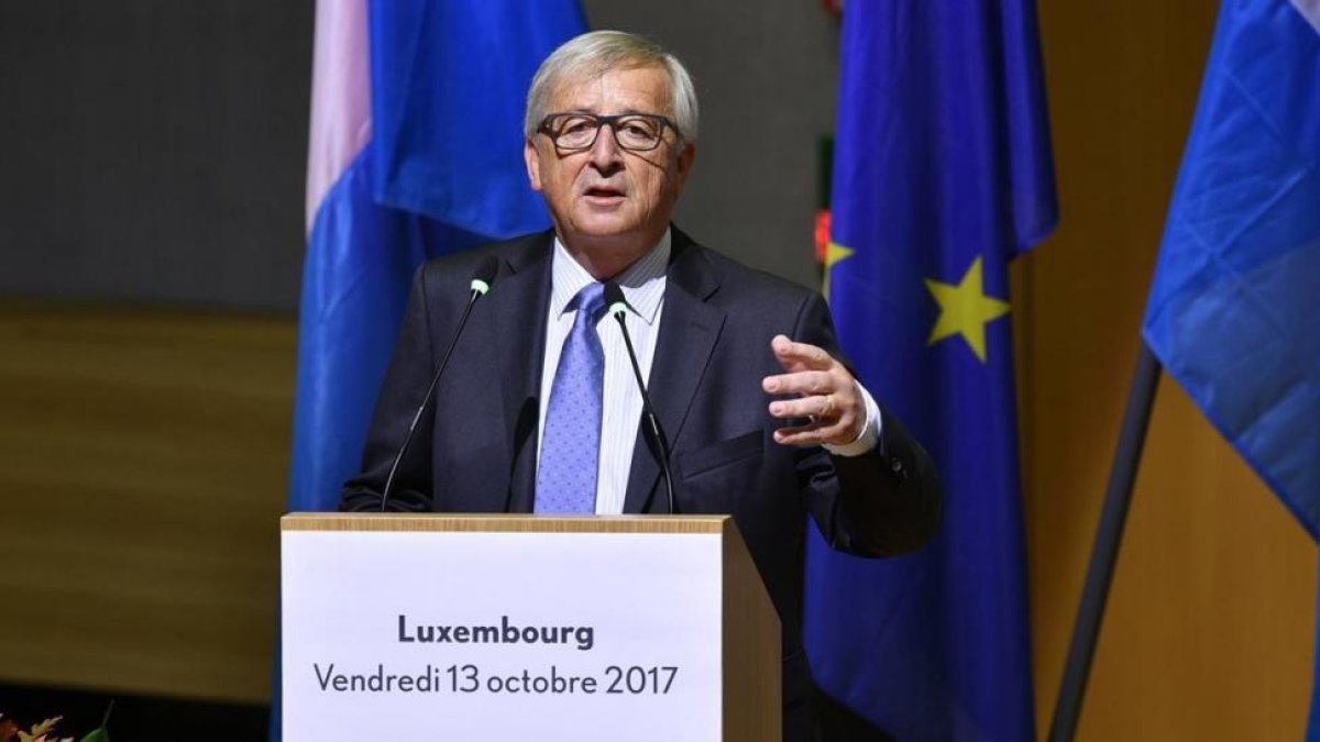 El presidente de la Comisión Europea, Jean-Claude Juncker, este mediodía.
