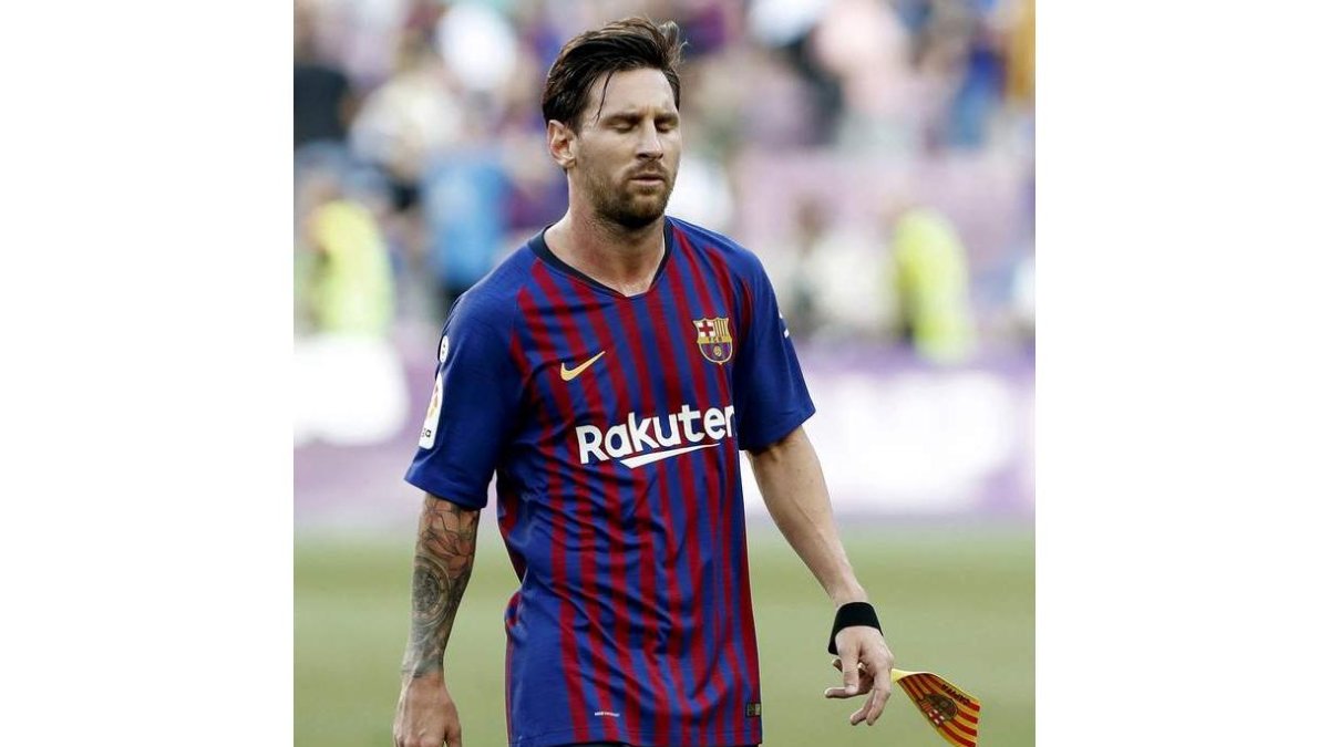 Leo Messi, que no fue titular, dispuso de varias ocasiones pero ninguna acabó en gol. ANDREU DALMAU