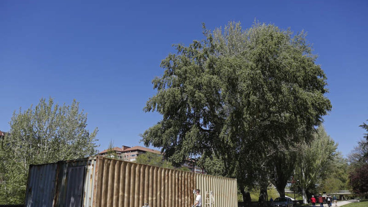 Uno de los contenedores del nuevo paisaje en Condesa. F. OTERO