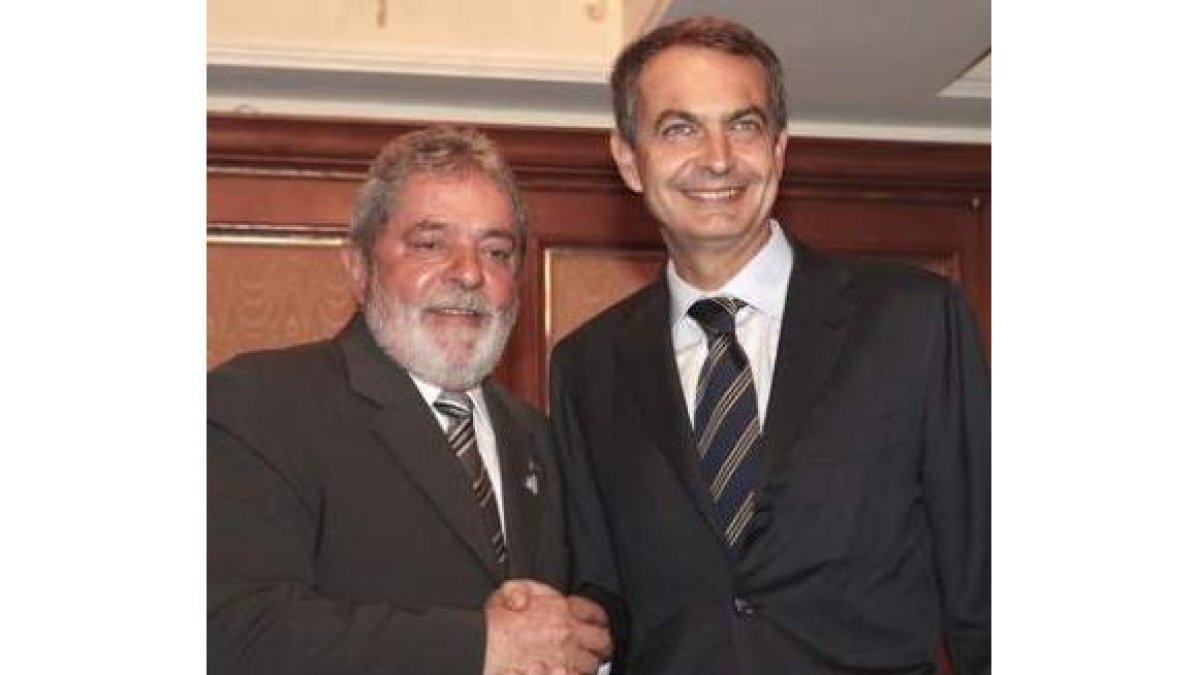 Lula da Silva, junto a Jose Luis Rodríguez Zapatero.