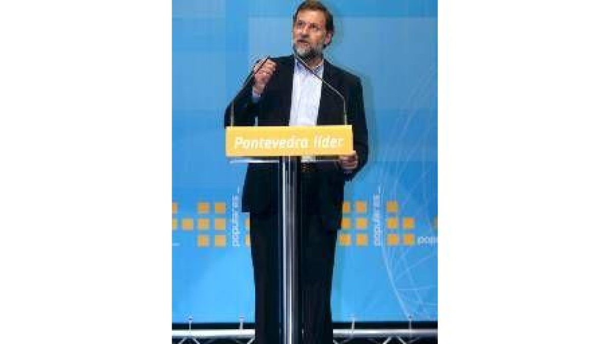 Mariano Rajoy durante su intervención ayer en Pontevedra
