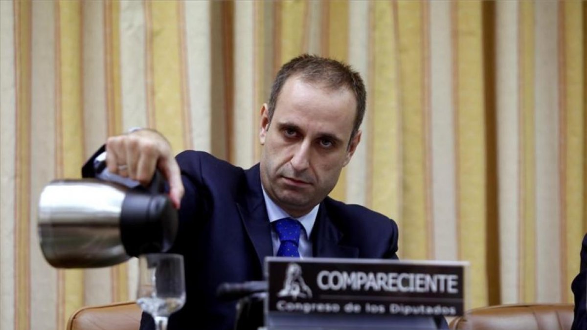 Jaime Ponce, presidente del FROB, durante una comparecencia en el Congreso.