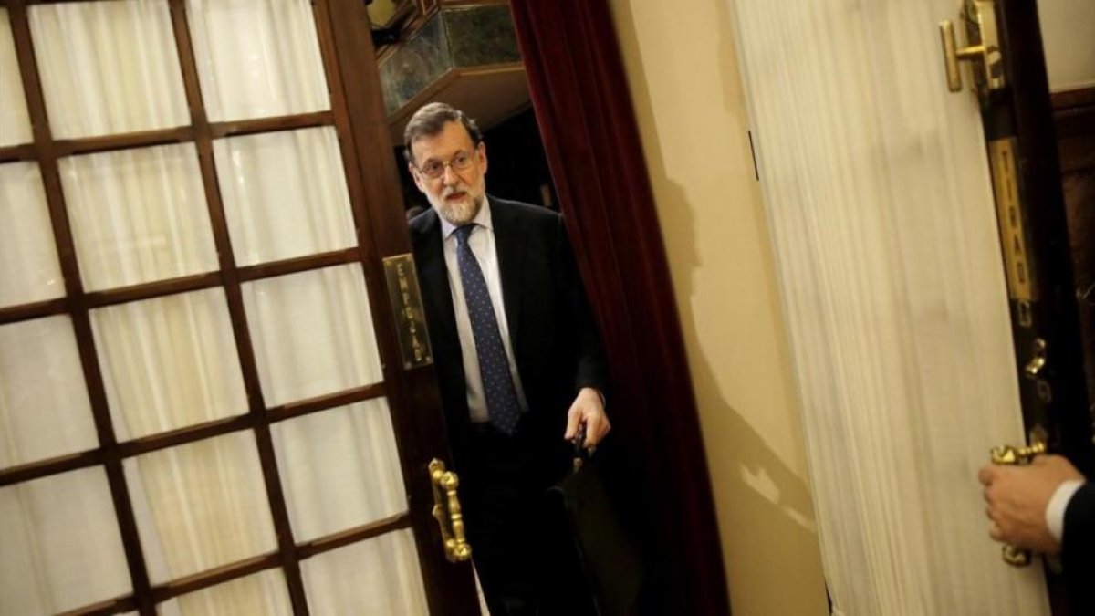 Mariano Rajoy entra al hemiciclo de Congreso.