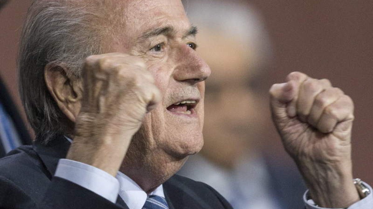 Joseph Blatter, tras su reelección durante el 65.º Congreso de la institución.