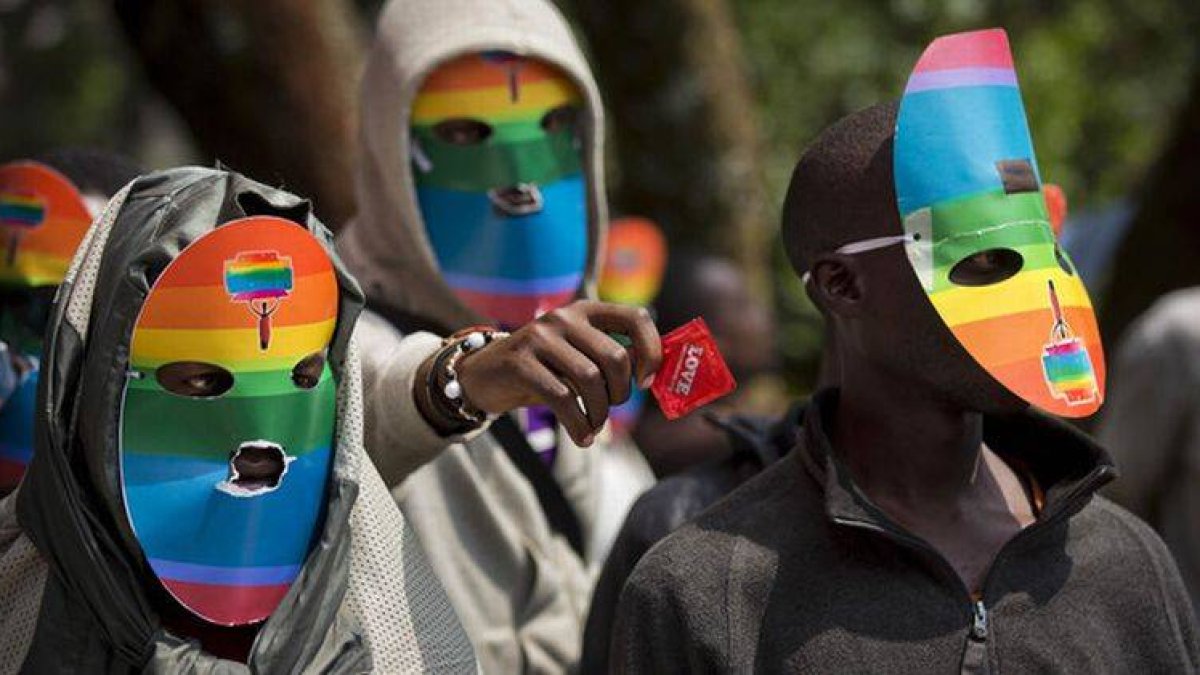 Protesta de colectivos homosexuales en Nairobi (Kenia), el pasado 10 de febrero, contra la anunciada ley de Uganda.