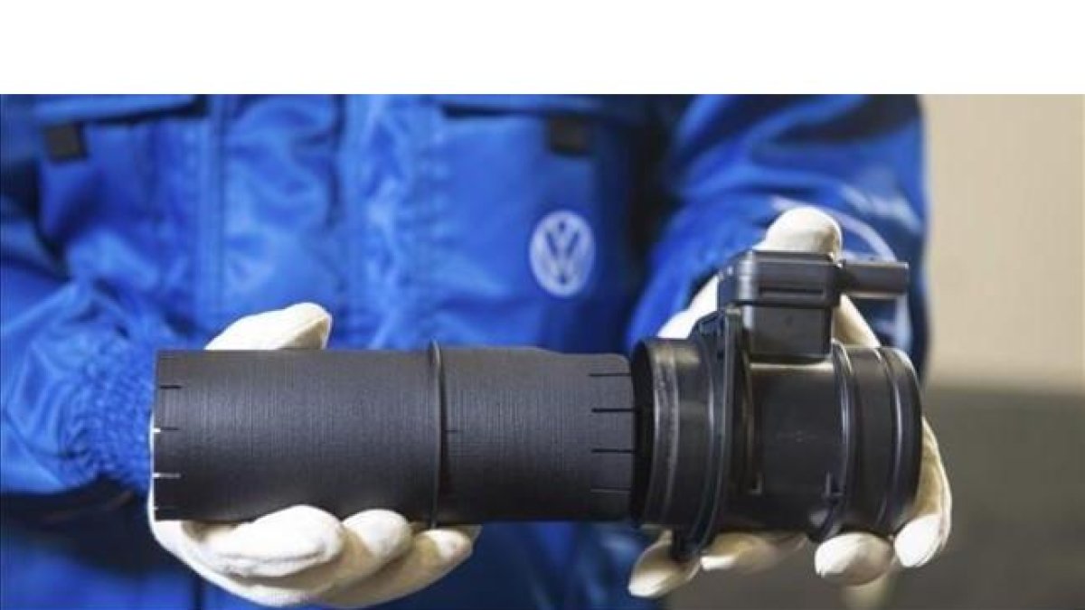 Detalle del filtro de estabilización del flujo de aire de Volkswagen.