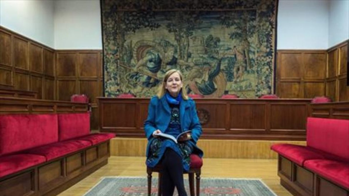 María Elósegui, en Zaragoza, tras su elección para el Tribunal Europeo de Derechos Humanos.