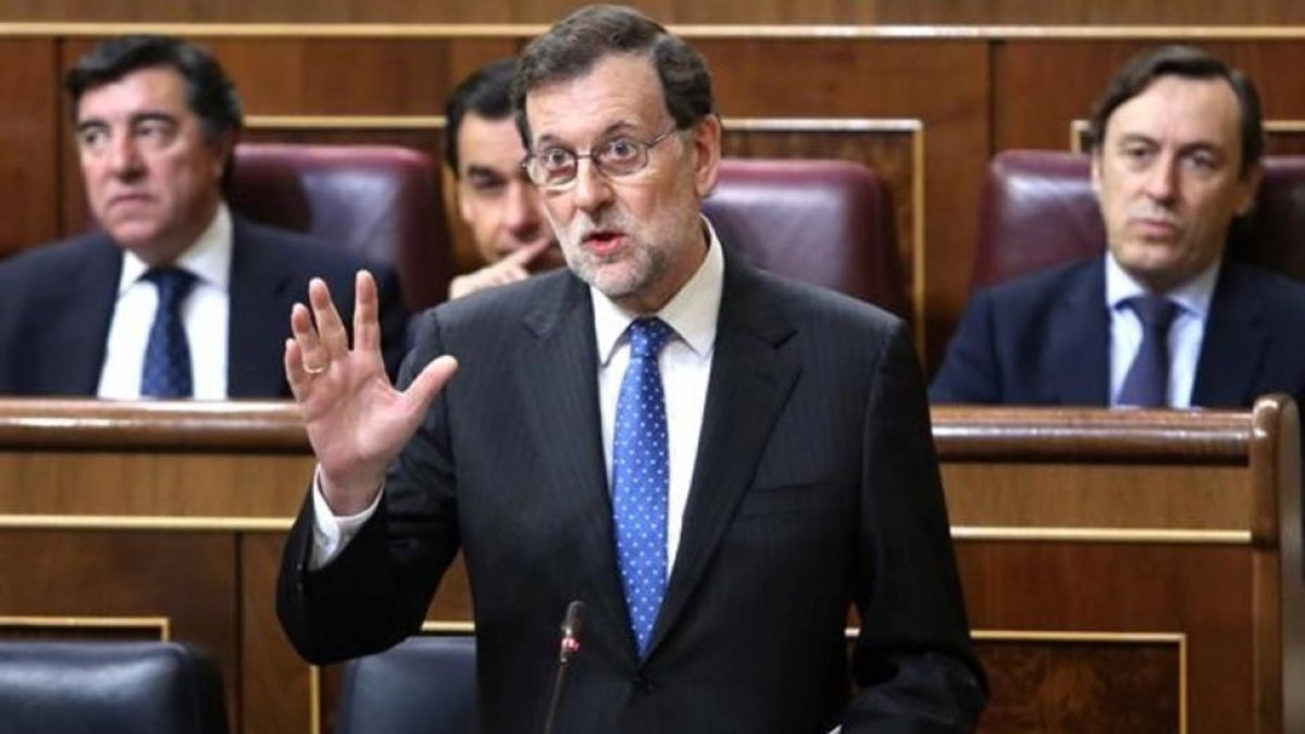 Mariano Rajoy, durante una sesión de control al Gobierno en el Congreso.