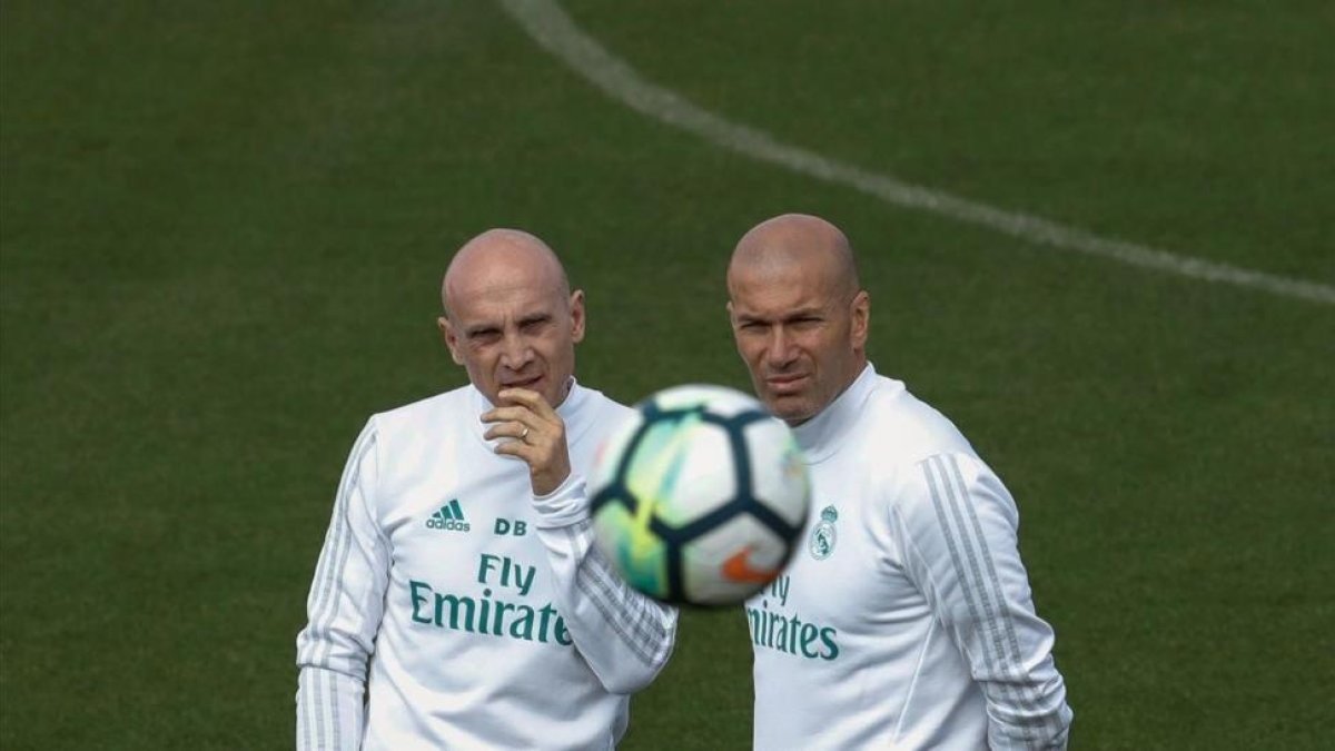 Zidane, en el entrenamiento de Valdebebas