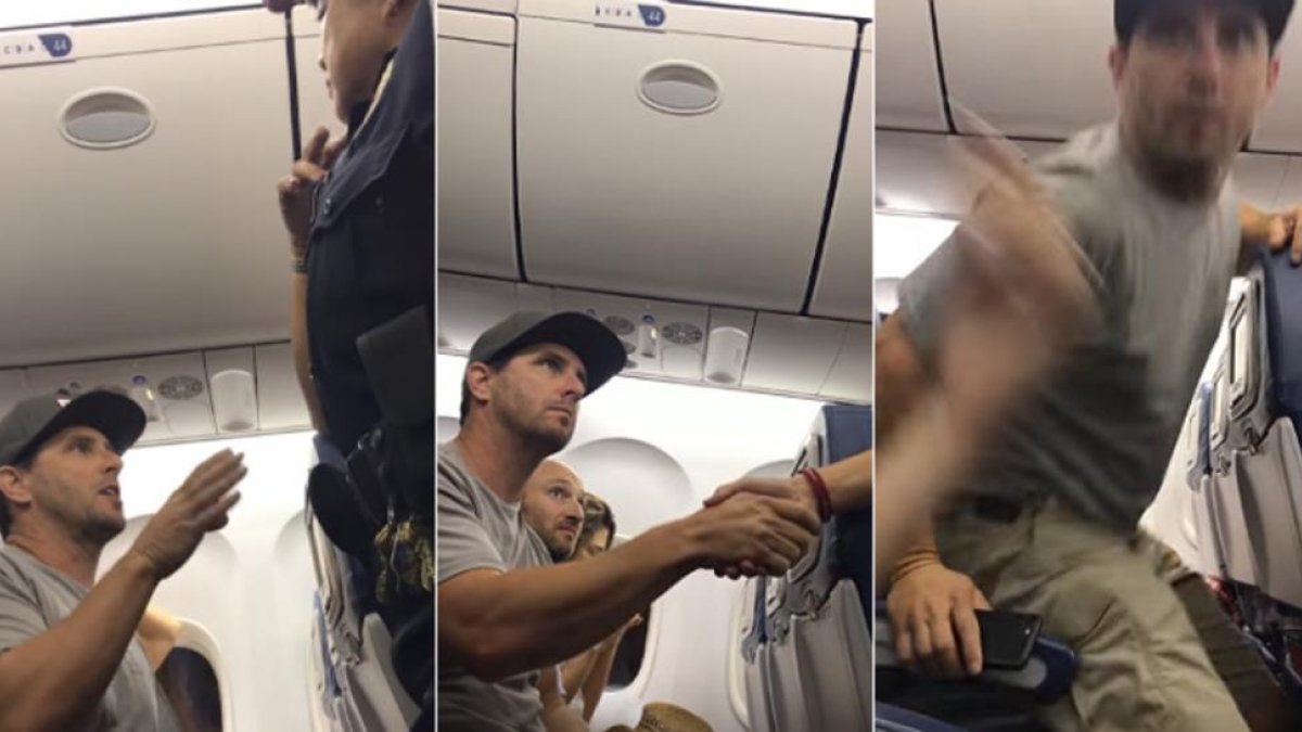 Imágenes del incidente en el vuelo de Delta Airlines.