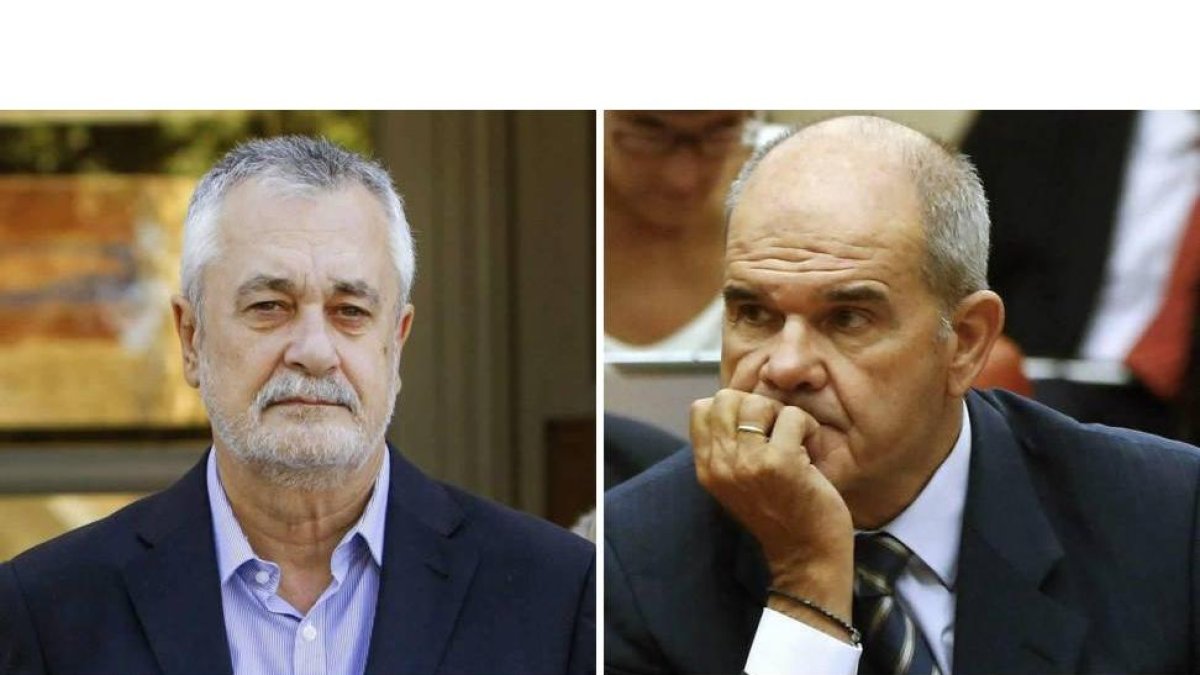 Los dos ex presidentes de la Junta de Andalucía, José Antonio Griñán y Manuel Chaves.