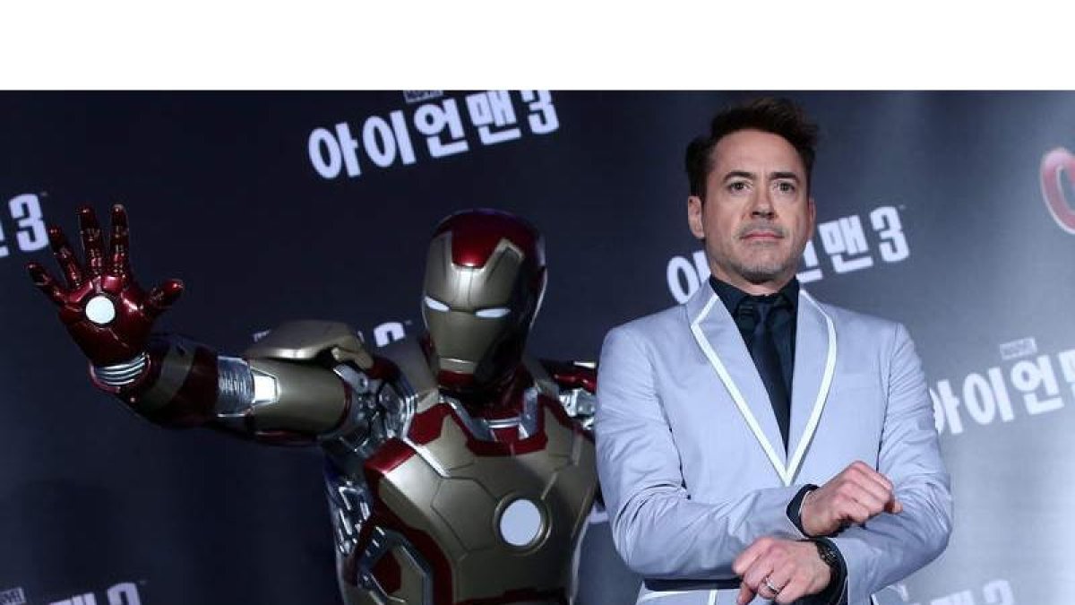 Imagen del actor estadounidense Robert Downey Jr. durante la promoción de la nueva entrega de ‘Iron Man’ en Corea del Sur.