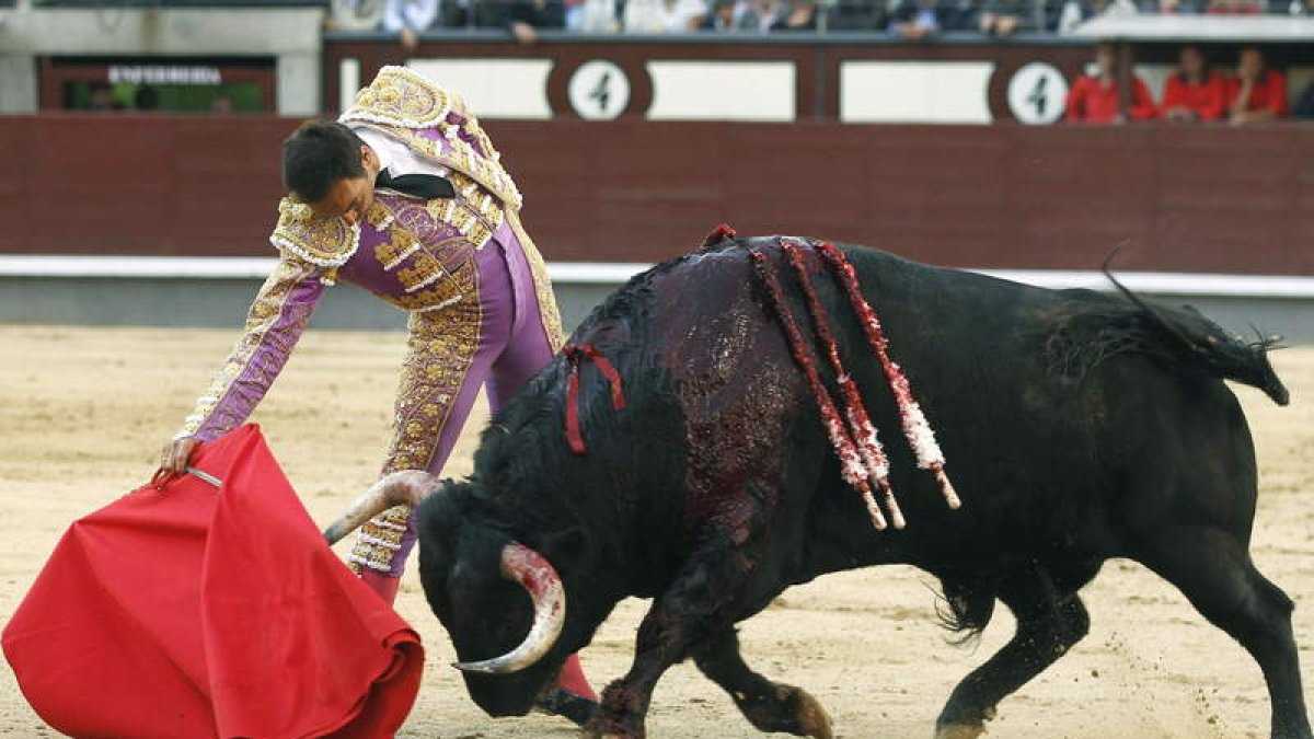 El diestro Manuel Jesús El Cid se volcó con su segundo toro, pero el público no lo reconoció.