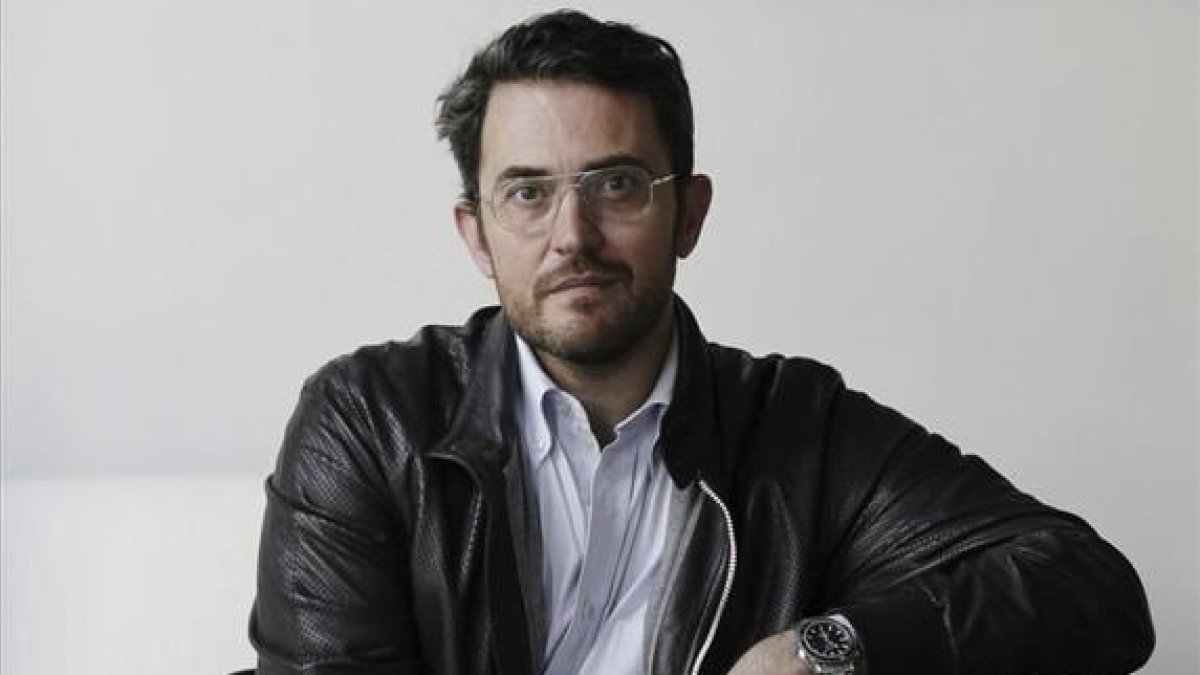 El periodista Màxim Huerta, poco después de recibir el Premio Primavera de Novela 2014