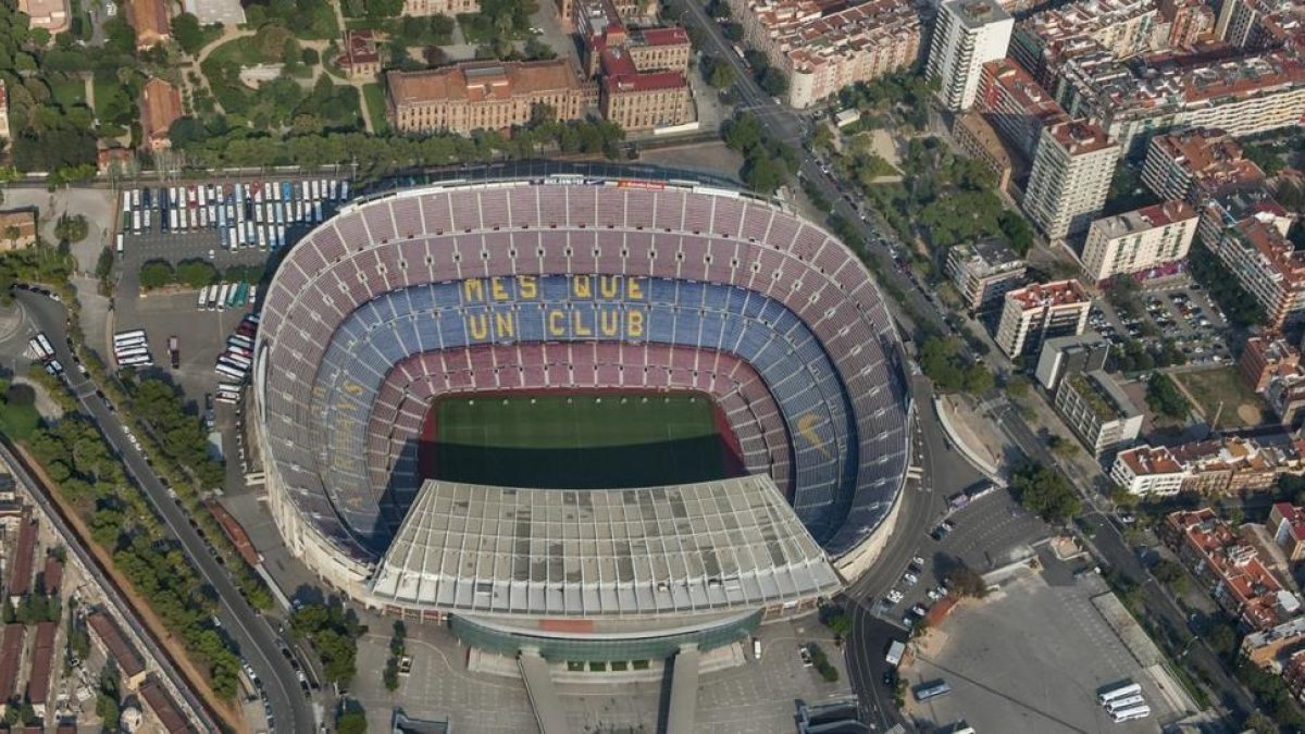 Vista aerea del Camp Nou.